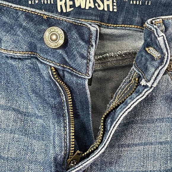 REWASH Vintage Reunion Destructed Denim Mini Skirt Size 28 - Picture 7 of 8